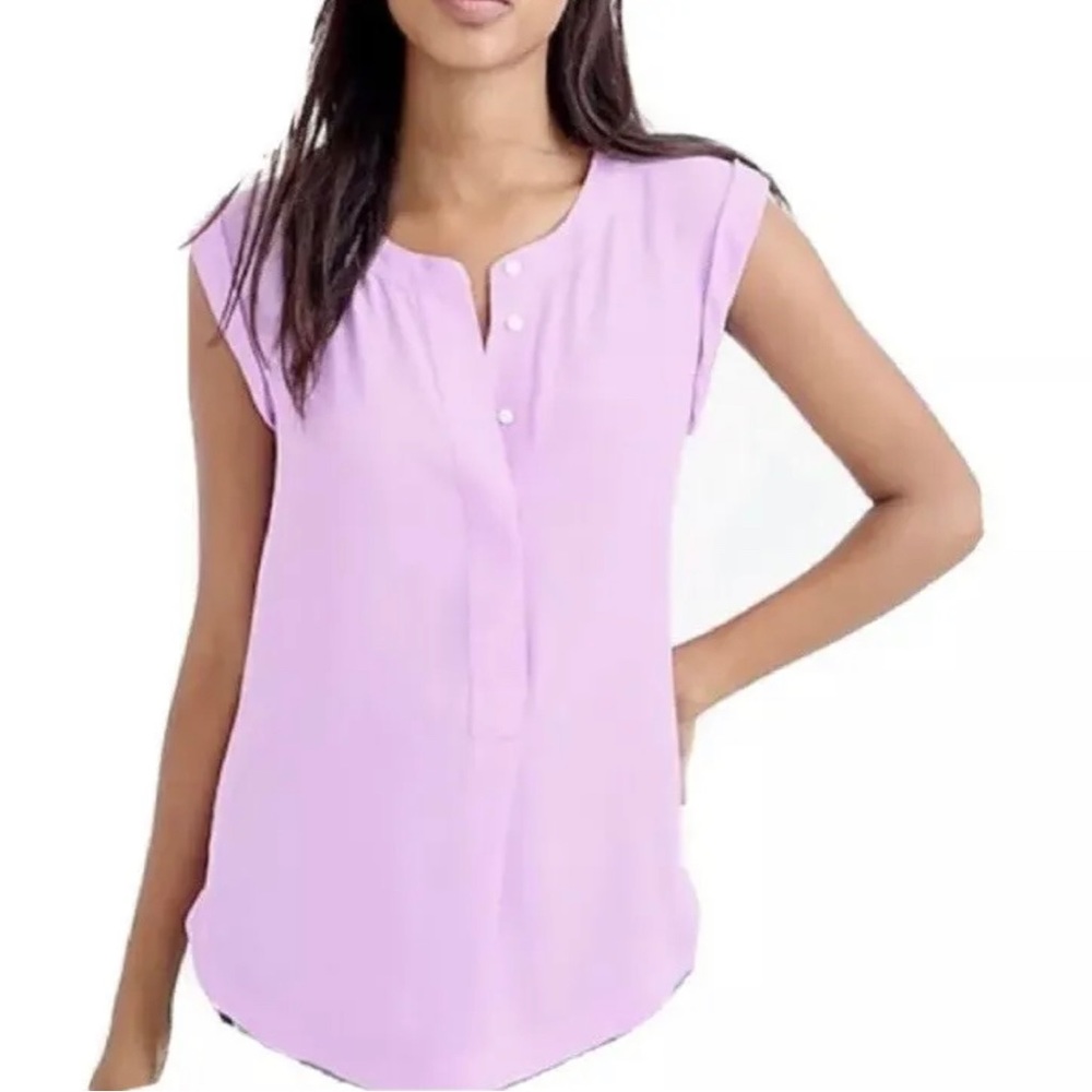 J.CREW Peruvian Pink Sleeveless Drapey Popover Blouse; Size 0
